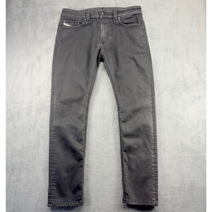 Diesel Thavar Jeans Men's 33x30 Black Stretch Denim Slim-Skinny Grunge Skater